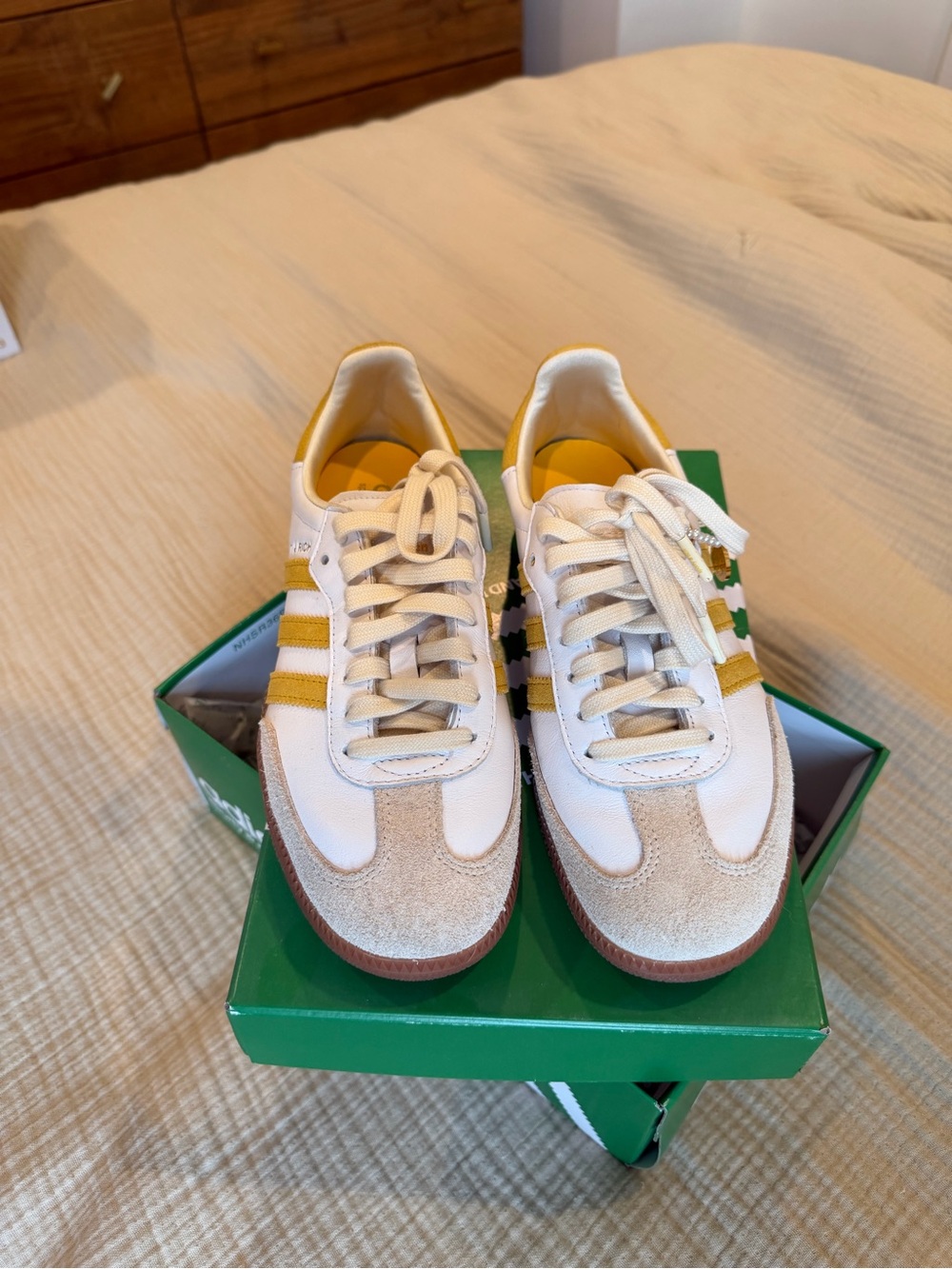 Sporty & Rich X Adidas Samba OG bold gold 5.5 mens/7 women’s - Picture 3 of 11